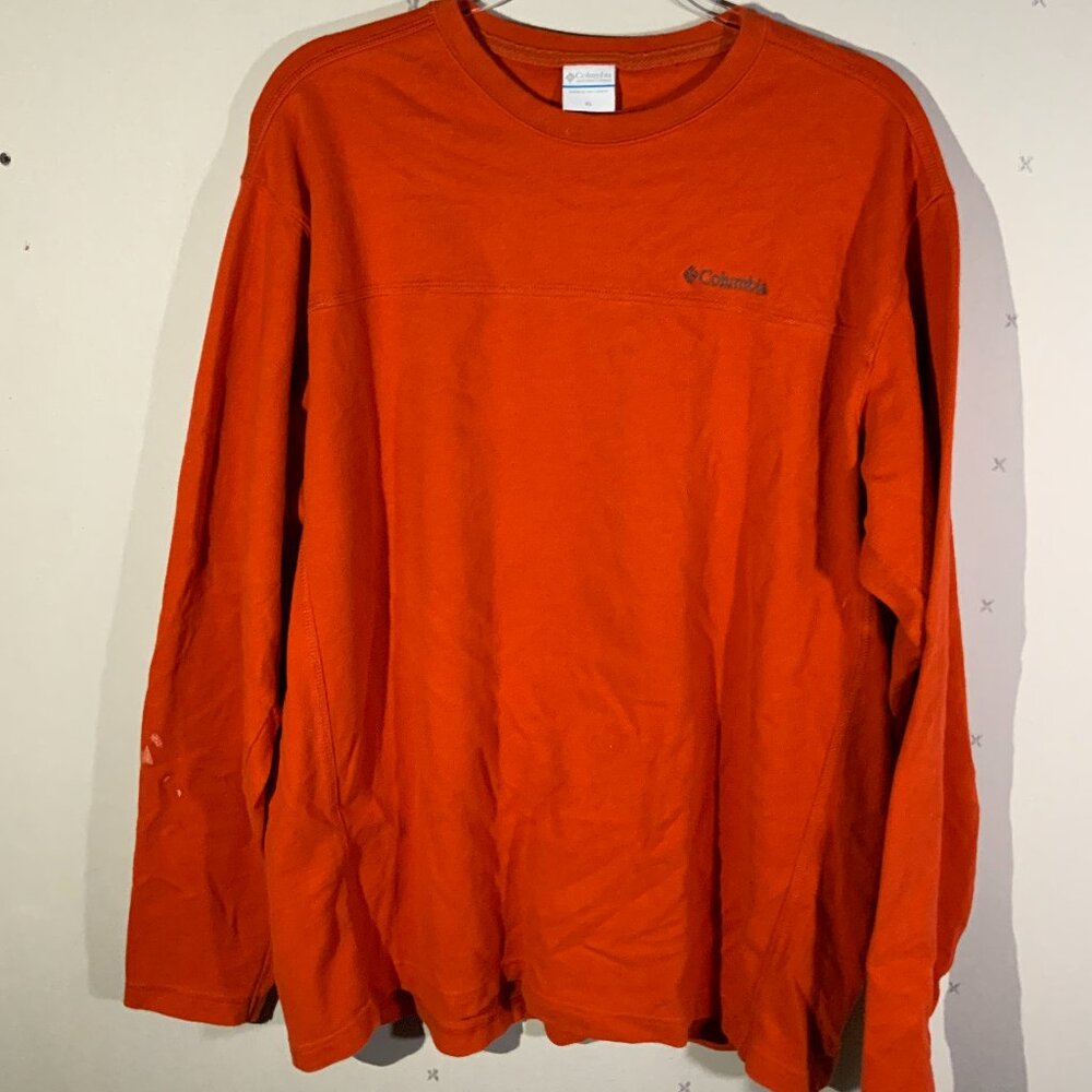 Columbia Crewneck Sweatshirt Pullover Orange Men Size XL
